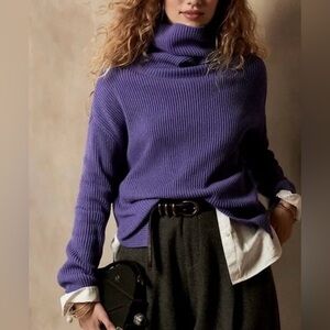 Banana Republic Italian Wool Cashmere Turtleneck Sweater, Purple, size M, NWOT